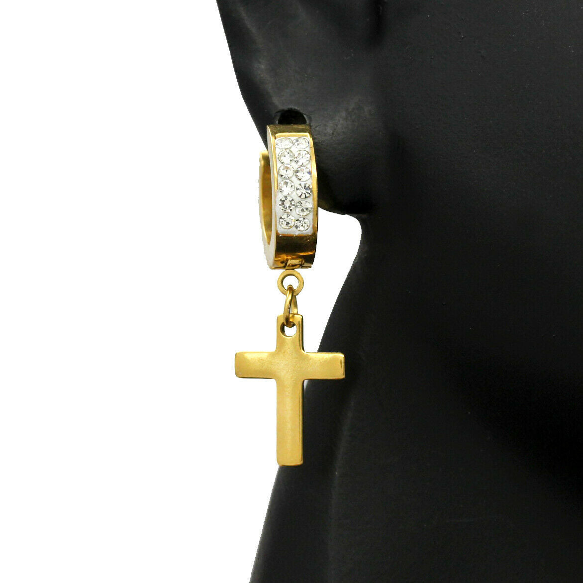 Gold Stainless Steel Cz 2 Row