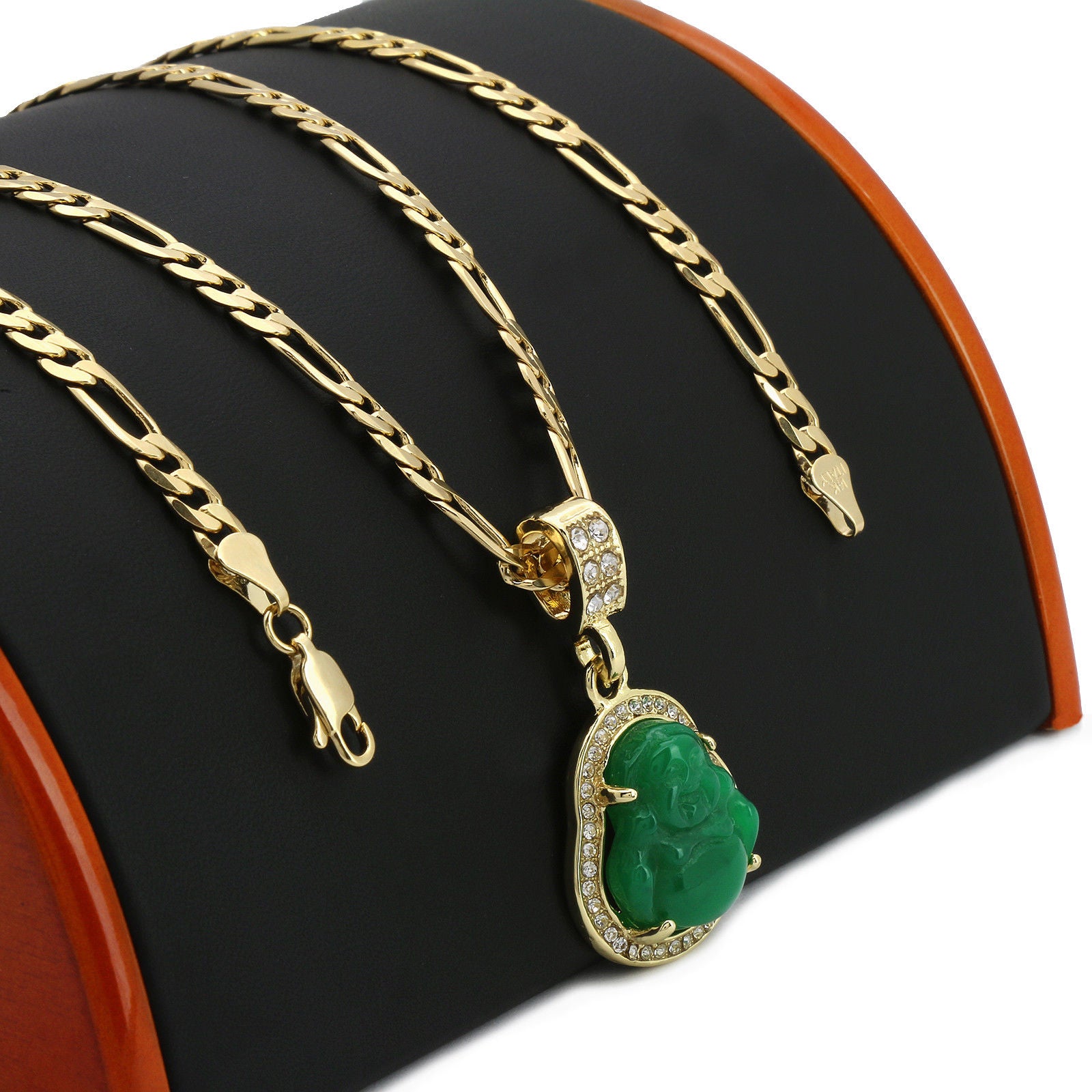 BUDDHA PENDANT ON FIGARO CHAIN