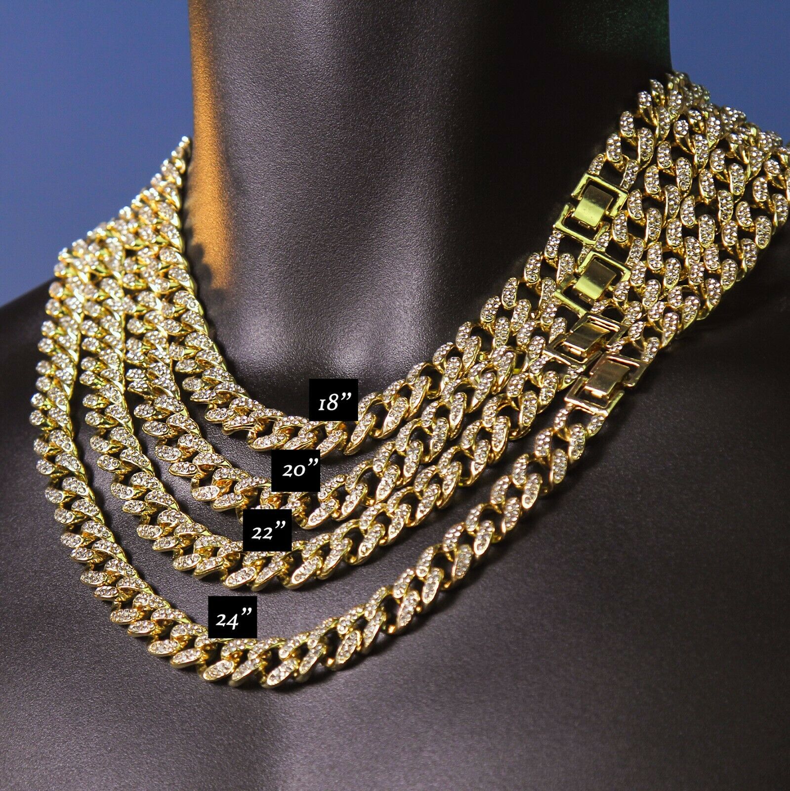 Native American Indian Chief Head Necklace for Men – Gold Plated Cuban Chain
