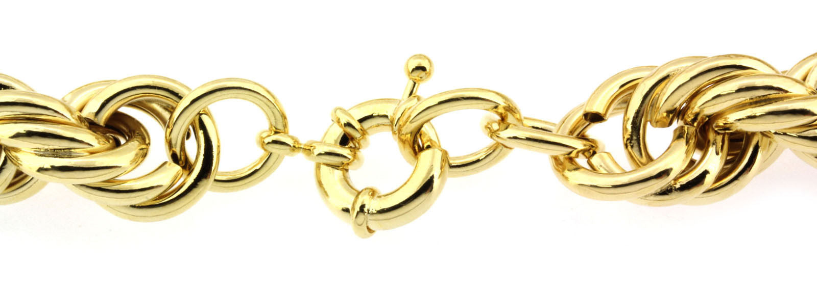 24k Real Gold Plated Rope Chain Necklace 36" Inches 14mm-25mm