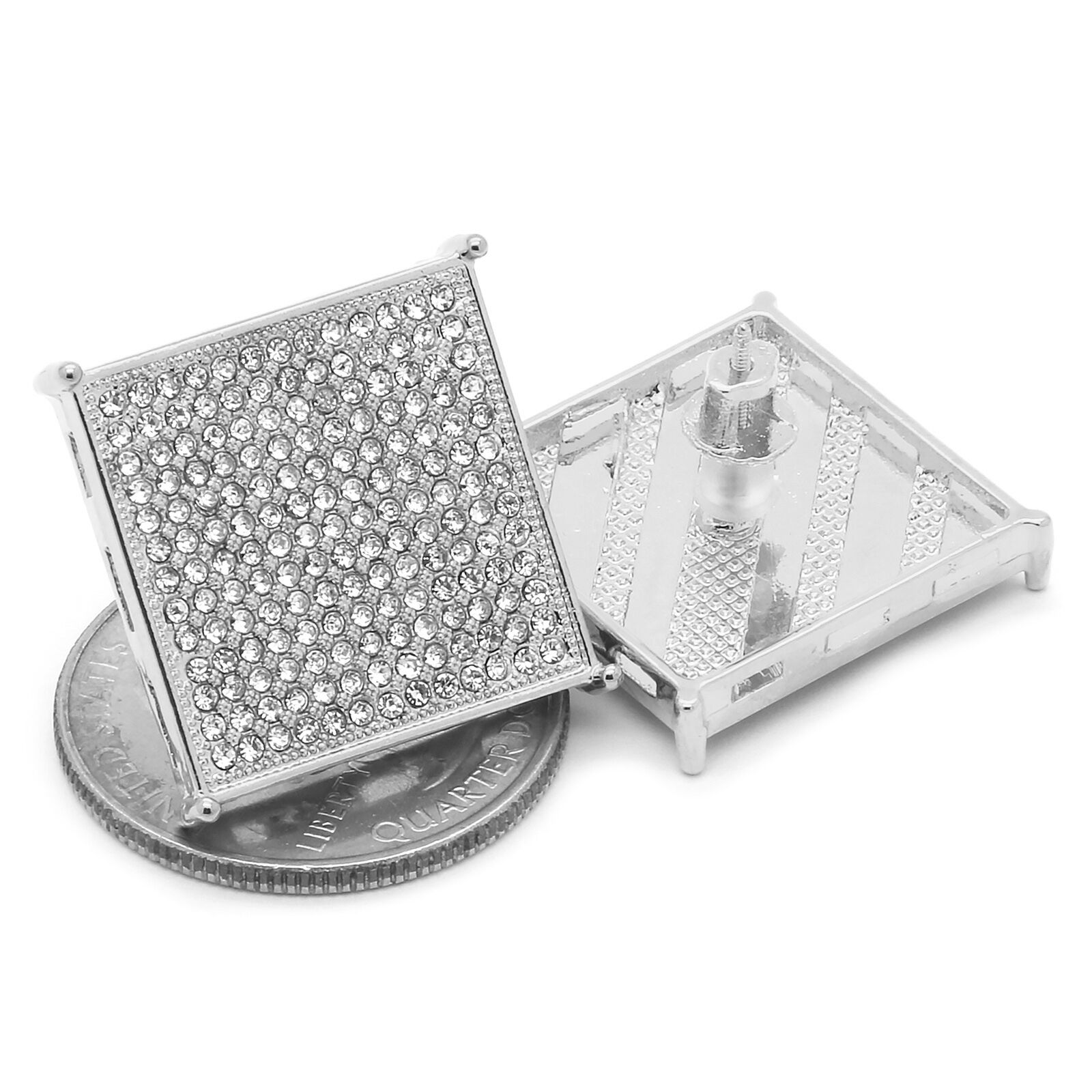 Silver Cz Flat Square Kite 13 Row