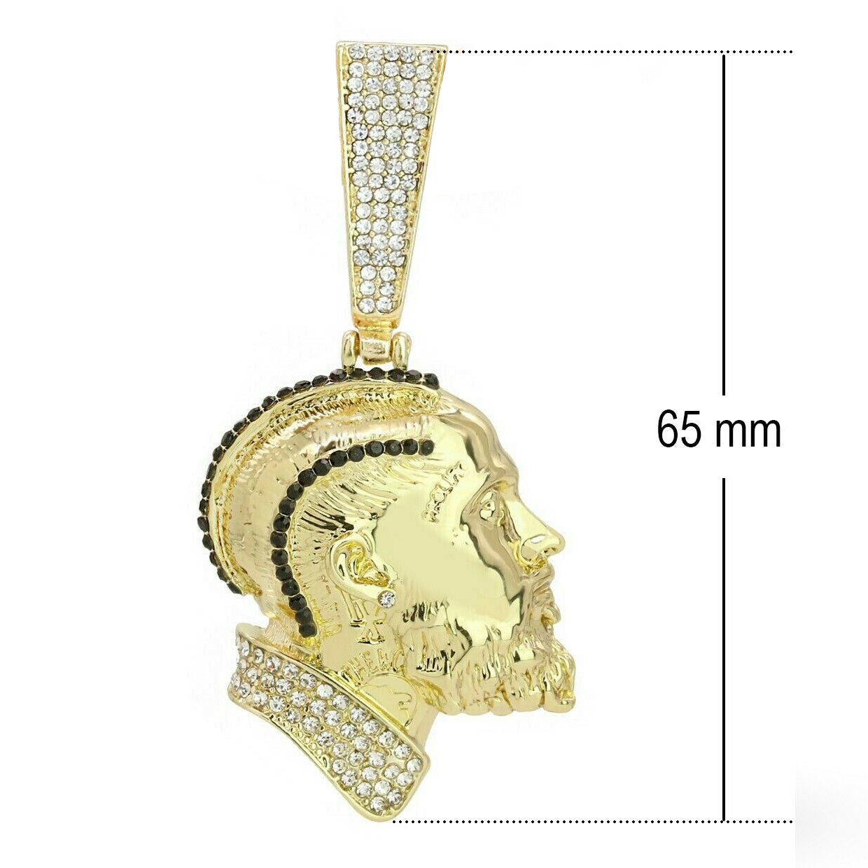 Black Cz Rapper Face NIpsy Hustler 4 Pcs Set Clear Cz Cuban, Tennis & Rope Chain Bundle Gold PT