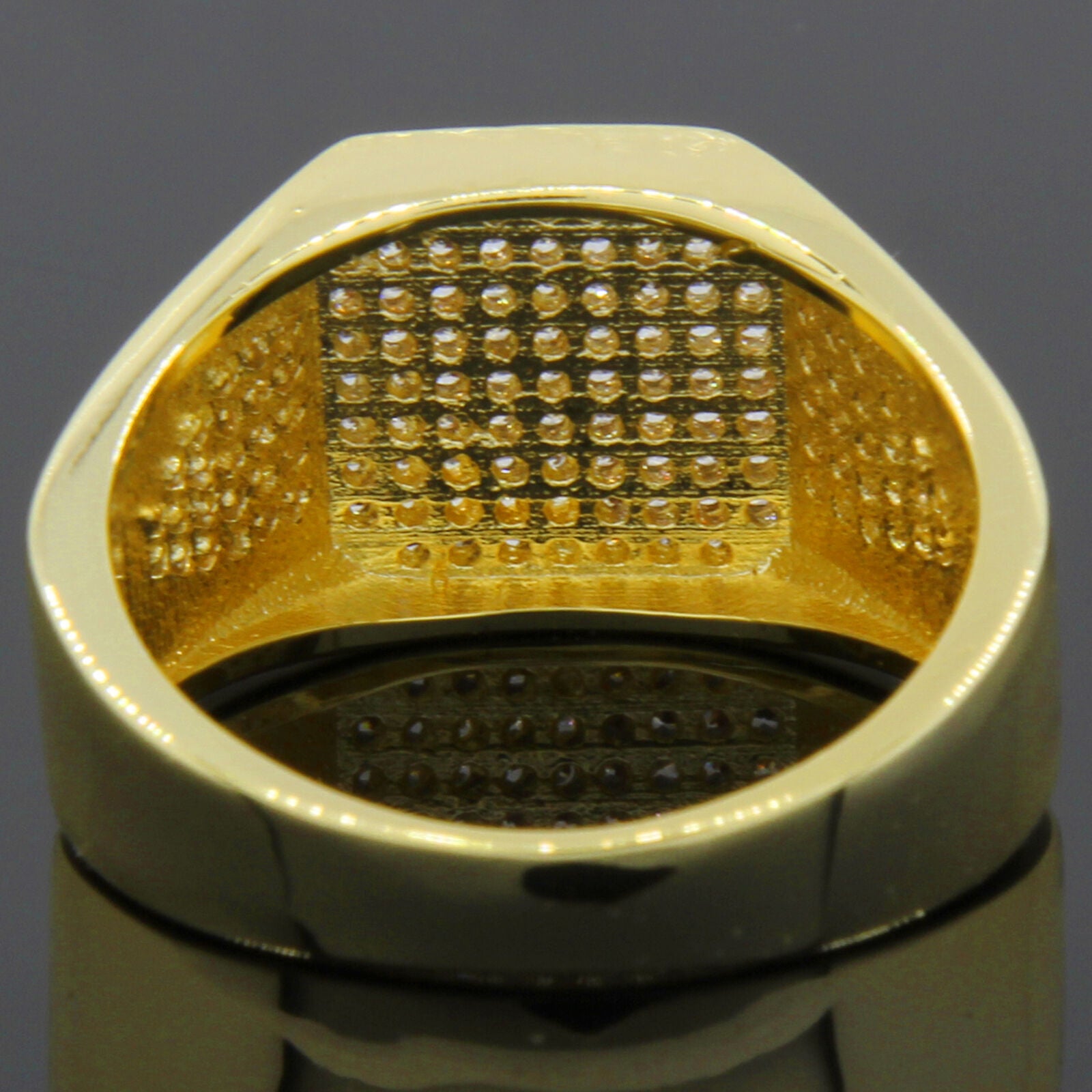 GOLD RECTANGLE SIDE CZ