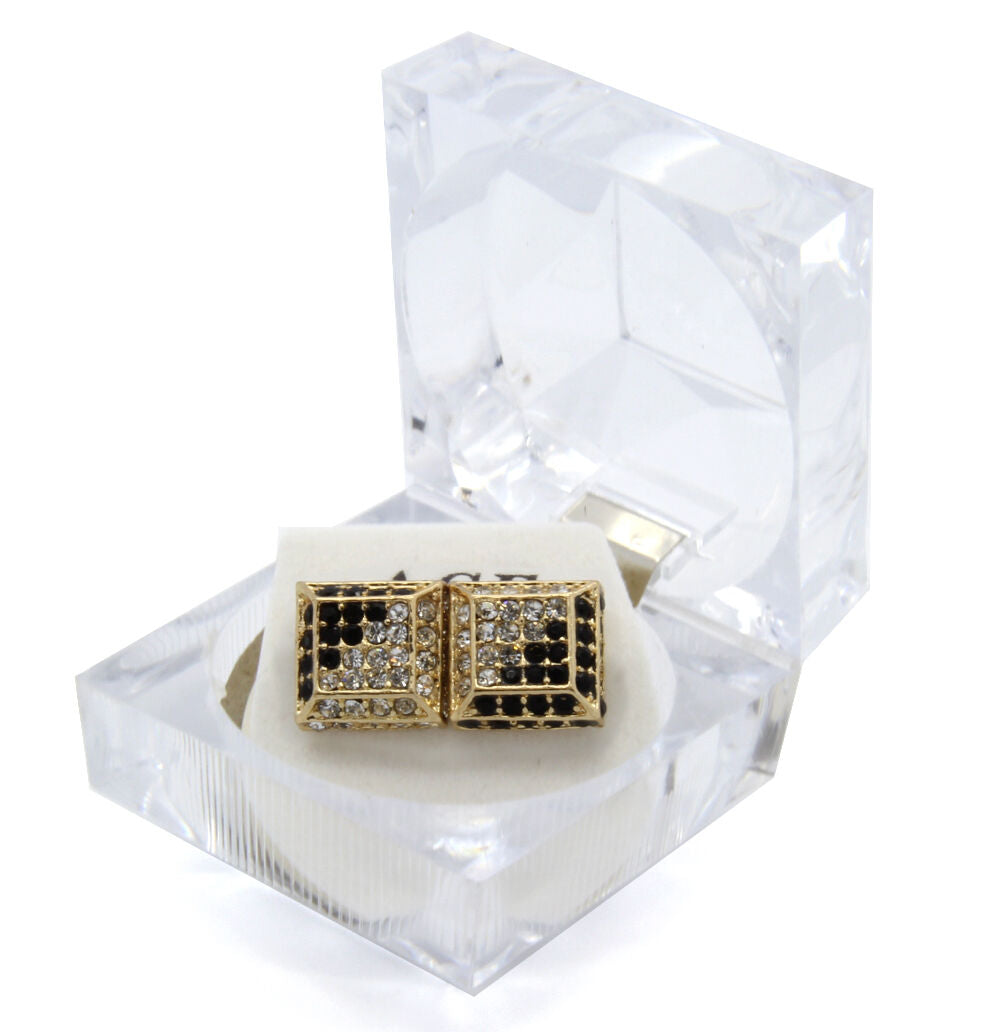 Gold & Black Cz 3D Dome
