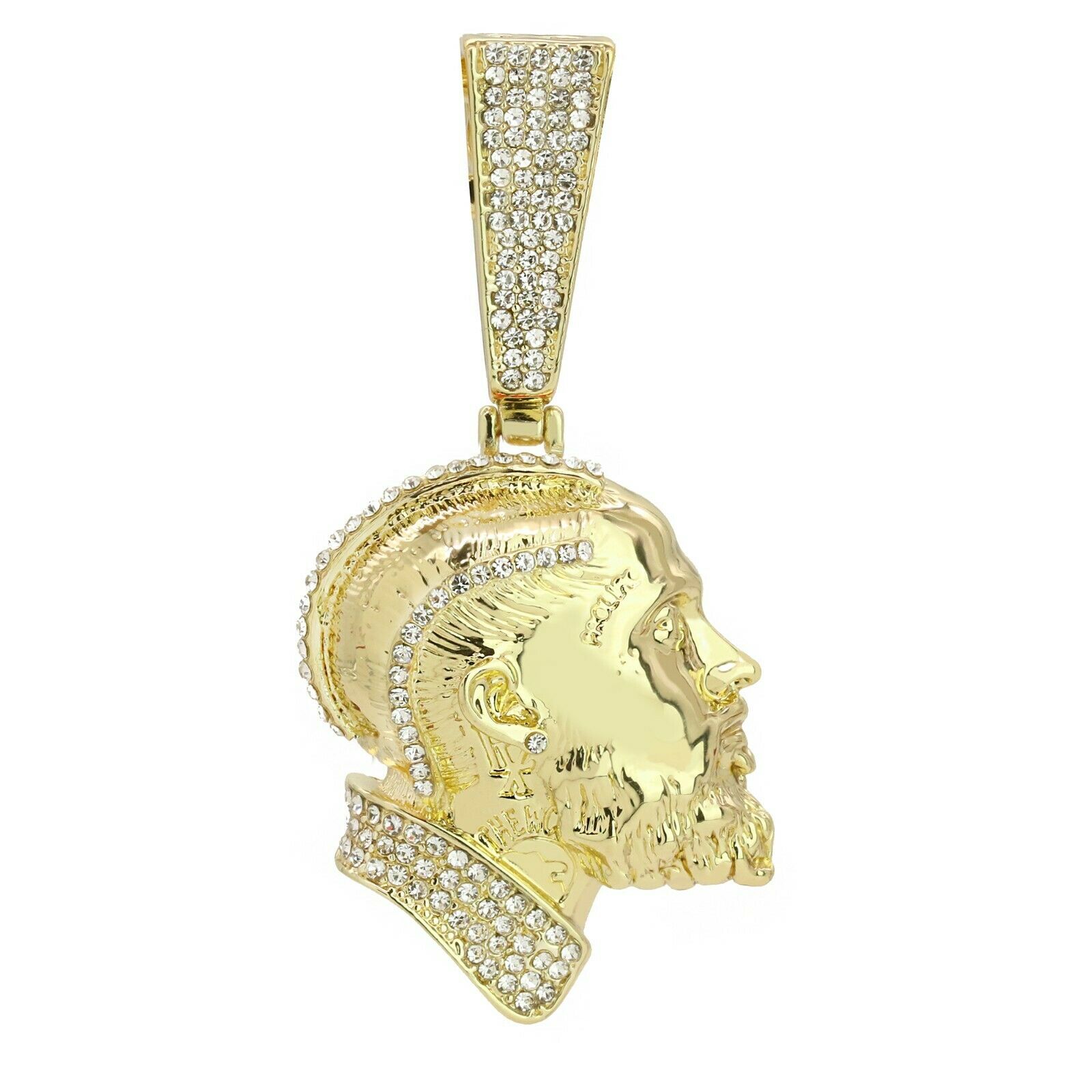 Clear Cz Rapper Face NIpsy Hustler 4 Pcs Set Clear Cz Cuban, Tennis & Rope Chain Bundle Gold PT