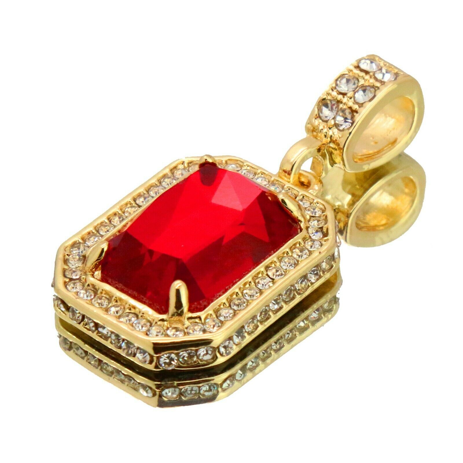 Red Ruby, Jesus Face & Prayer Hand 3 Figaro Chains