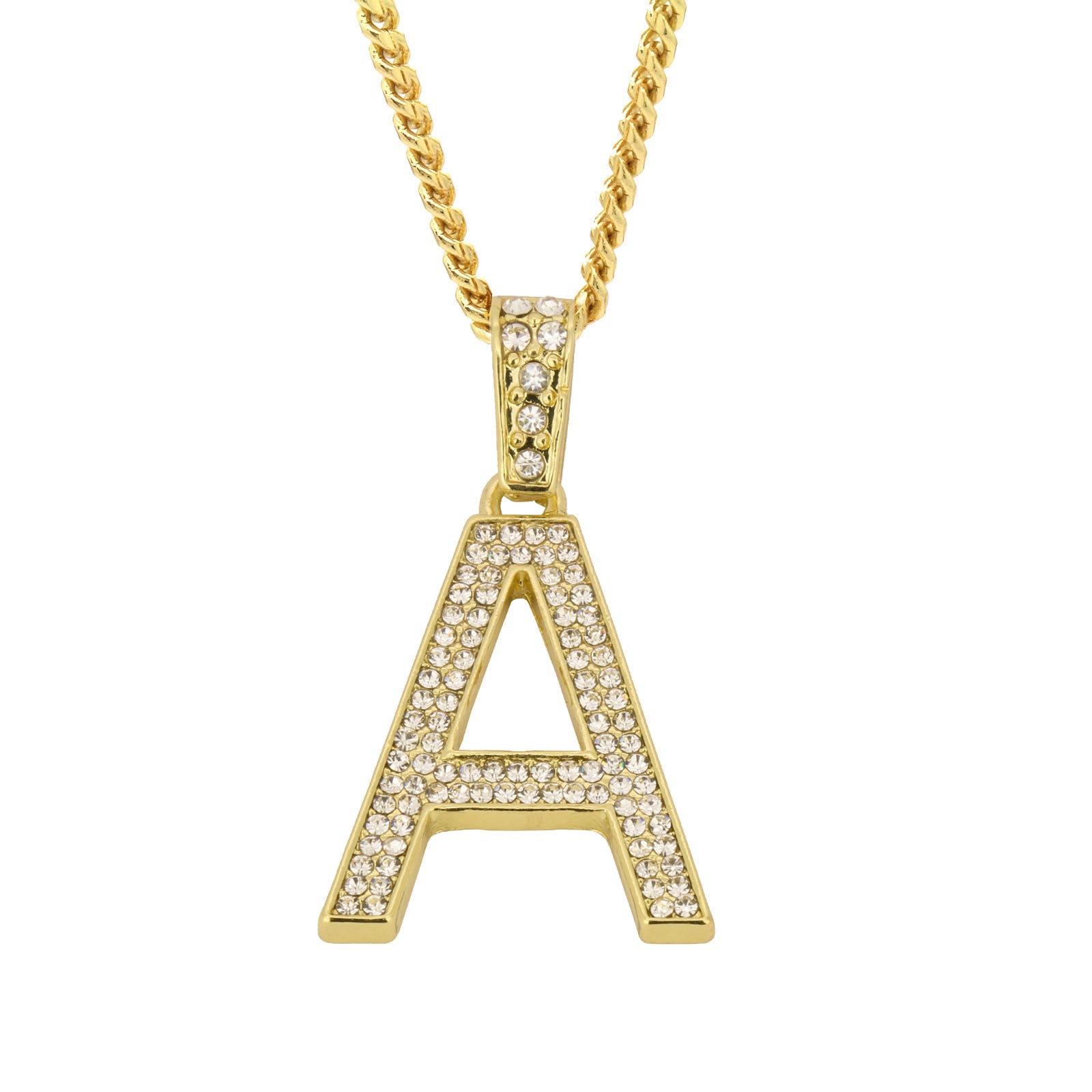 CUBAN CHAIN ALPHABET PENDANT A-Z