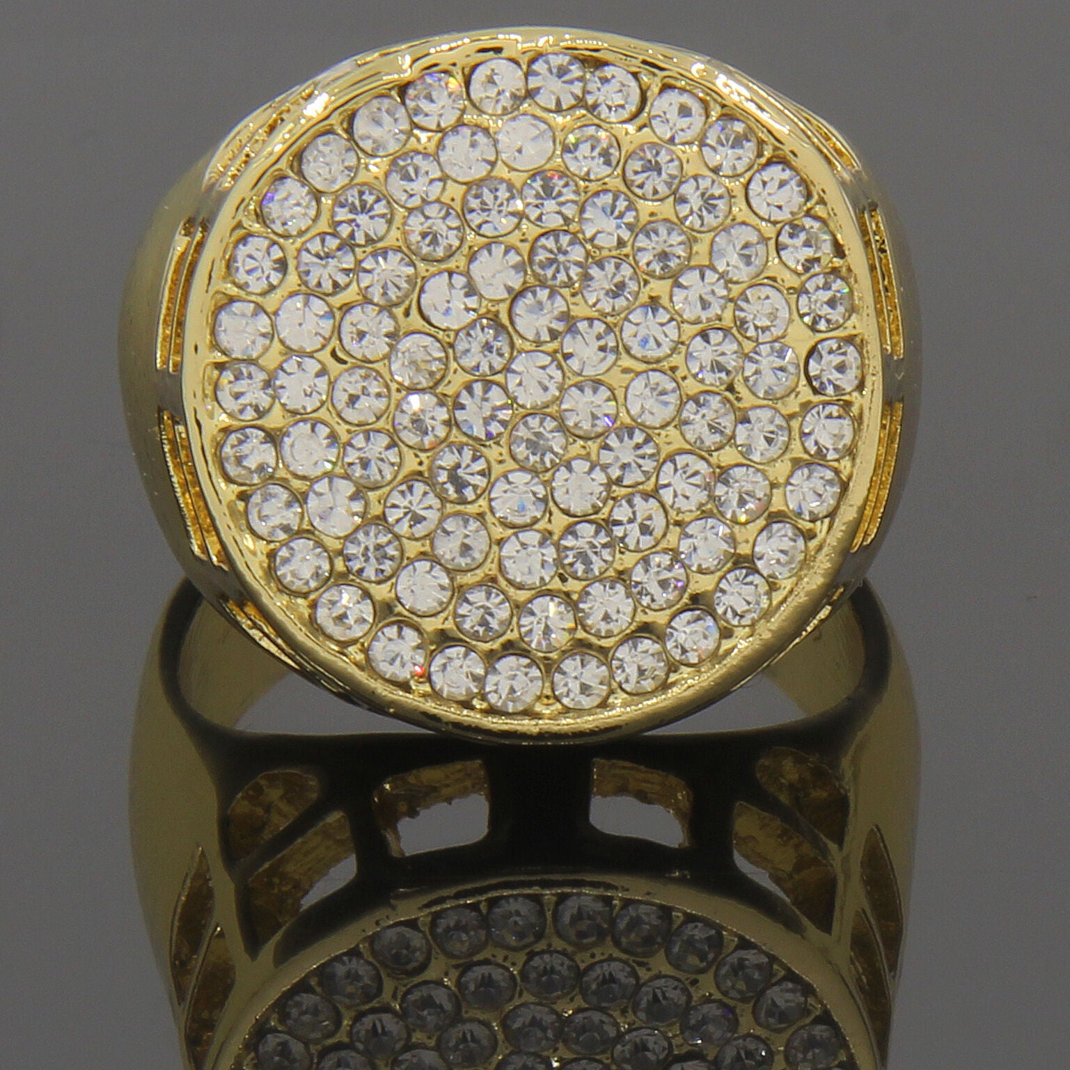 Round Ring Iced Out 4pcs Ring Set Bundle