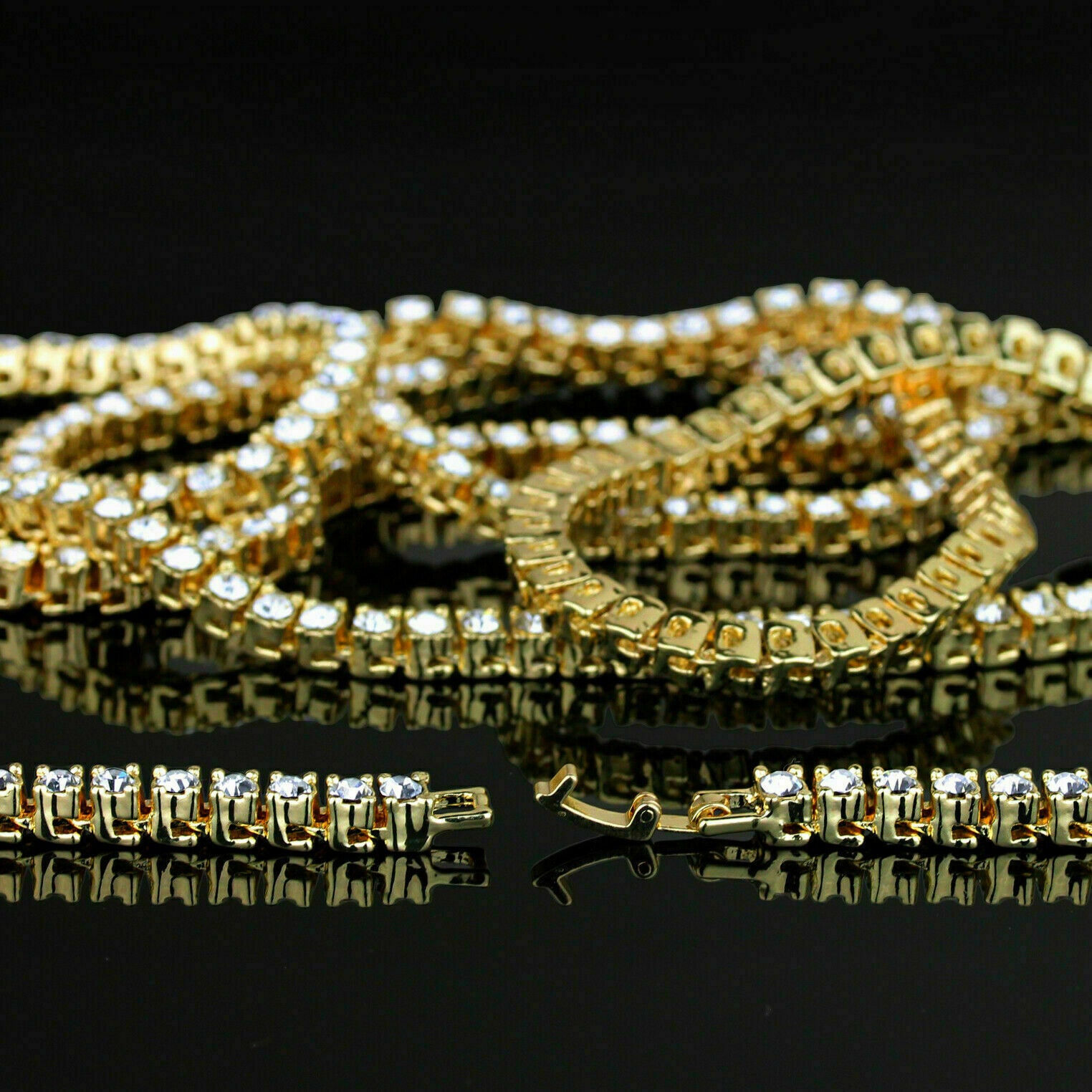 Men's Gold Plated Cz Thick Round Last Supper w/ Cz Cuban & Thin Tennis Chain 22"/24