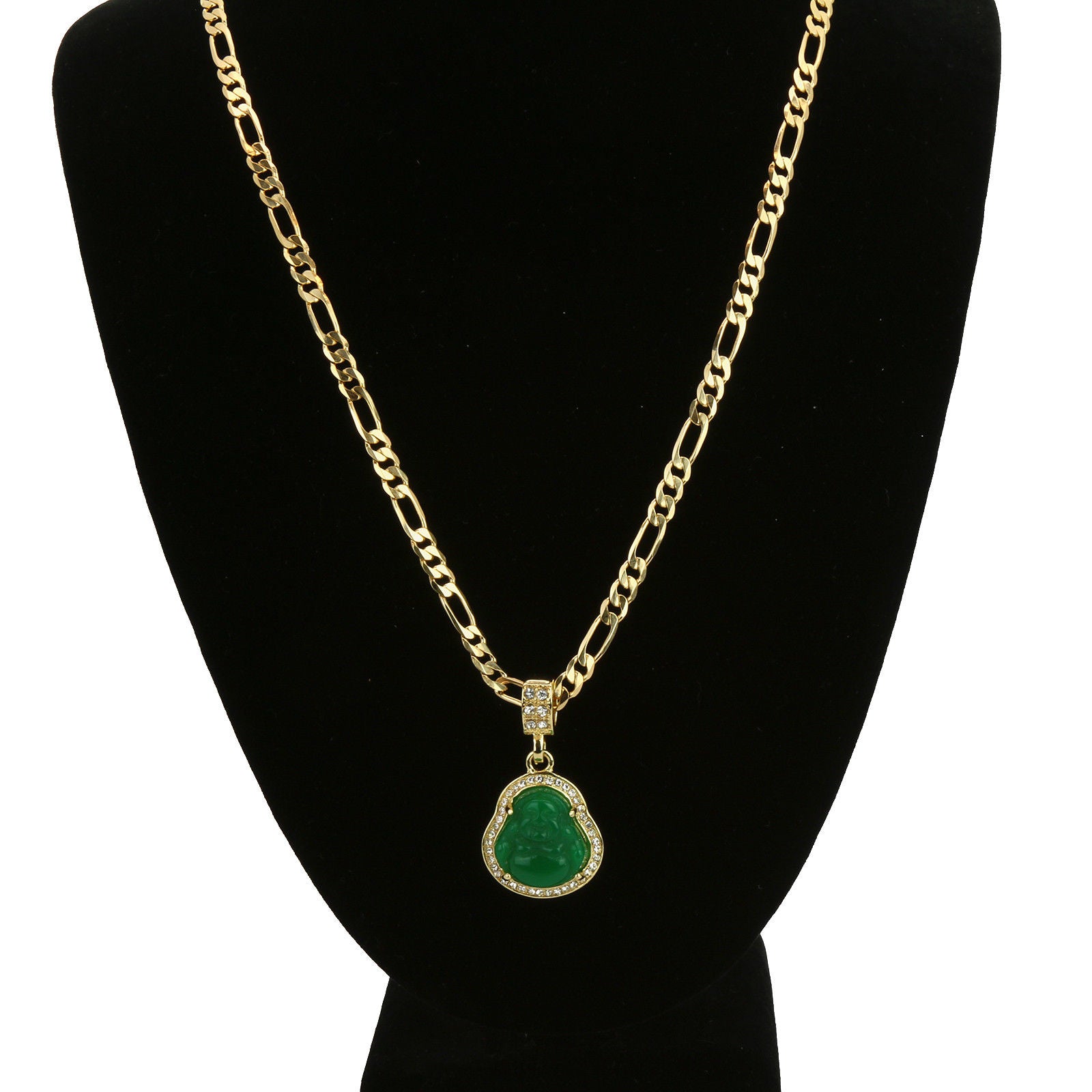 BUDDHA PENDANT ON FIGARO CHAIN
