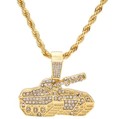 Tank 4 Pcs Set Cuban, Tennis & Rope Chain Bundle Gold PT