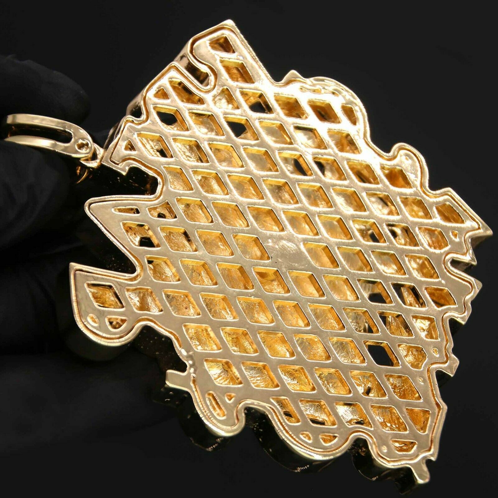 Gold Plated Flat Pimp Ring / 30inch Cuban Chain Huge Bread Winner Pendant Hip Hop