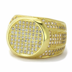 GOLD ROUND FLAT FACE ICED