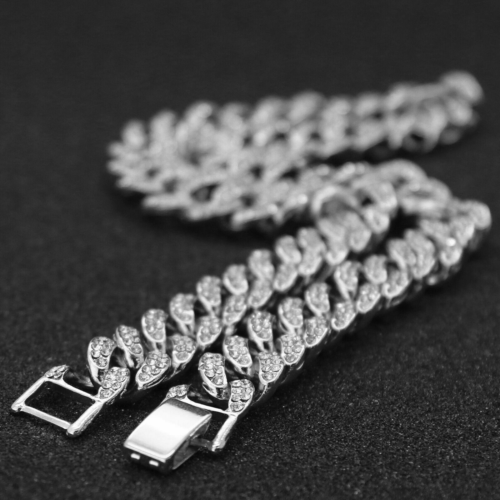 Hip Hop Fully Iced Large Silver Plated Brick Squad Eskimo Pendant & Cuban Chain Necklace – Full Prong CZ