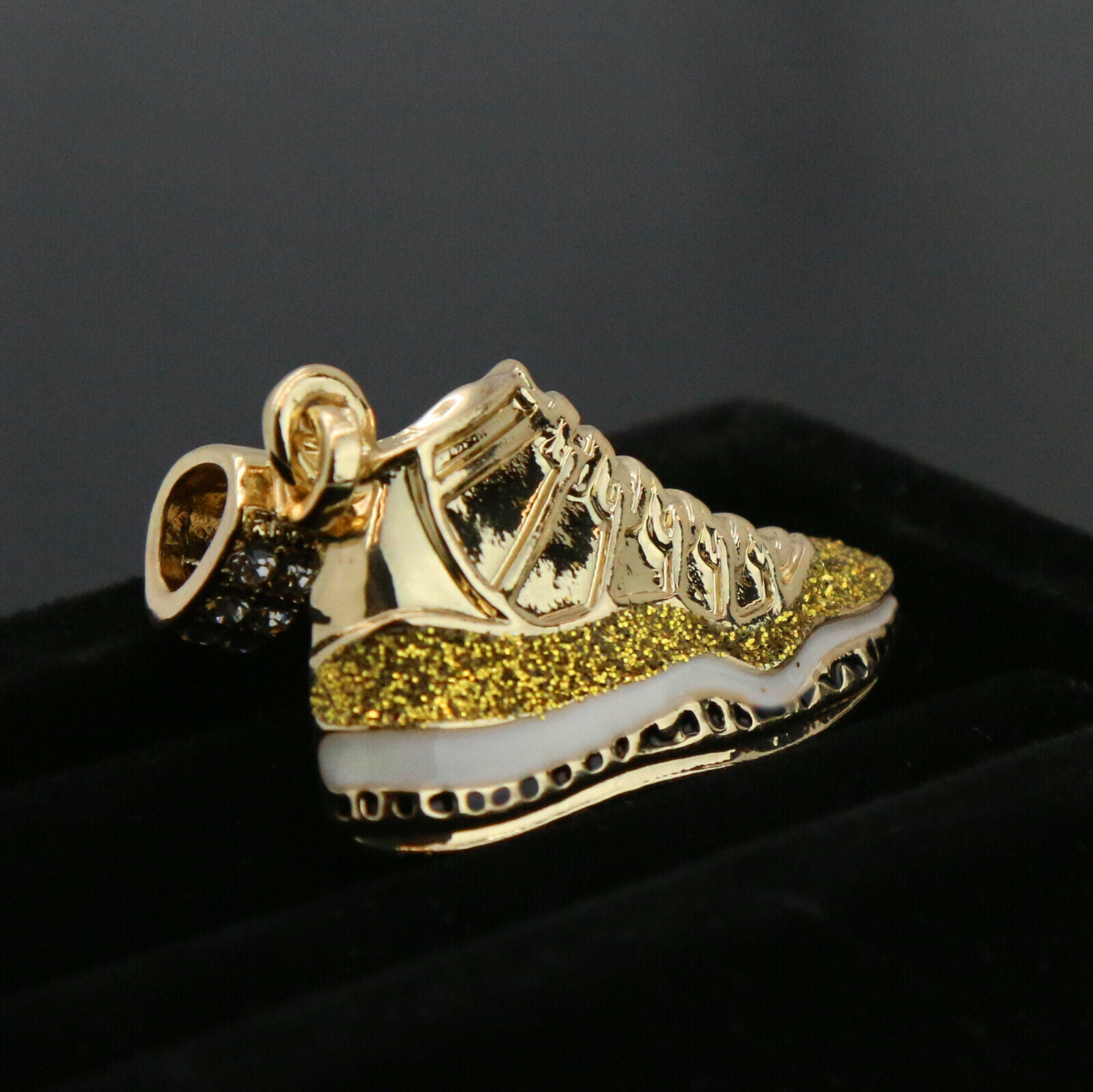 23 & Championship Shoe Pendant Men's Gold Plated 24" Rope Chain Hip-Hop Necklace
