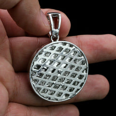 3pc Men's Silver Plated Cz Thick Round Last Supper w/ Cz Cuban & Tennis Chain 18"/20