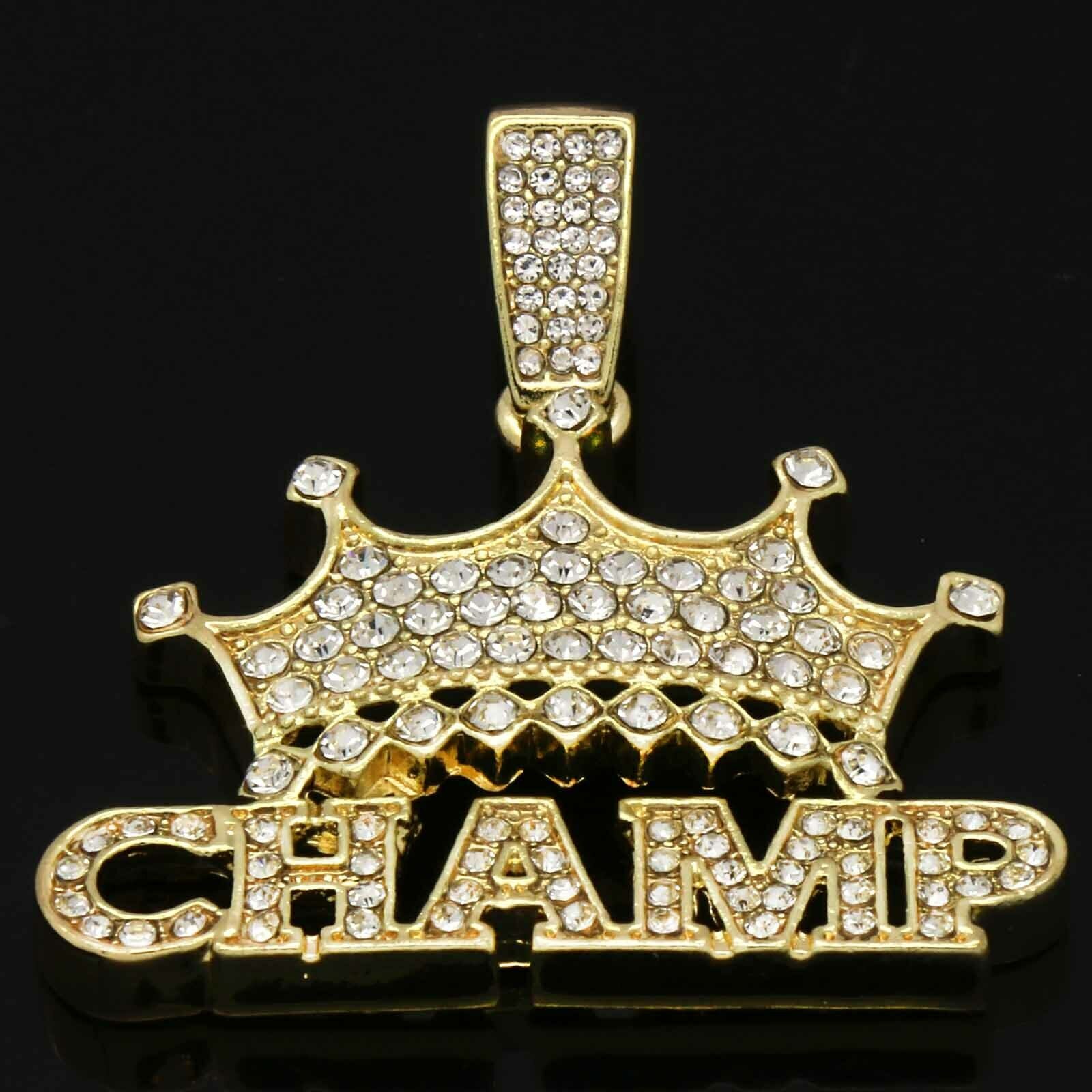 CHAMP Pendant Tennis / Cuban Iced Chain 4pcs Set