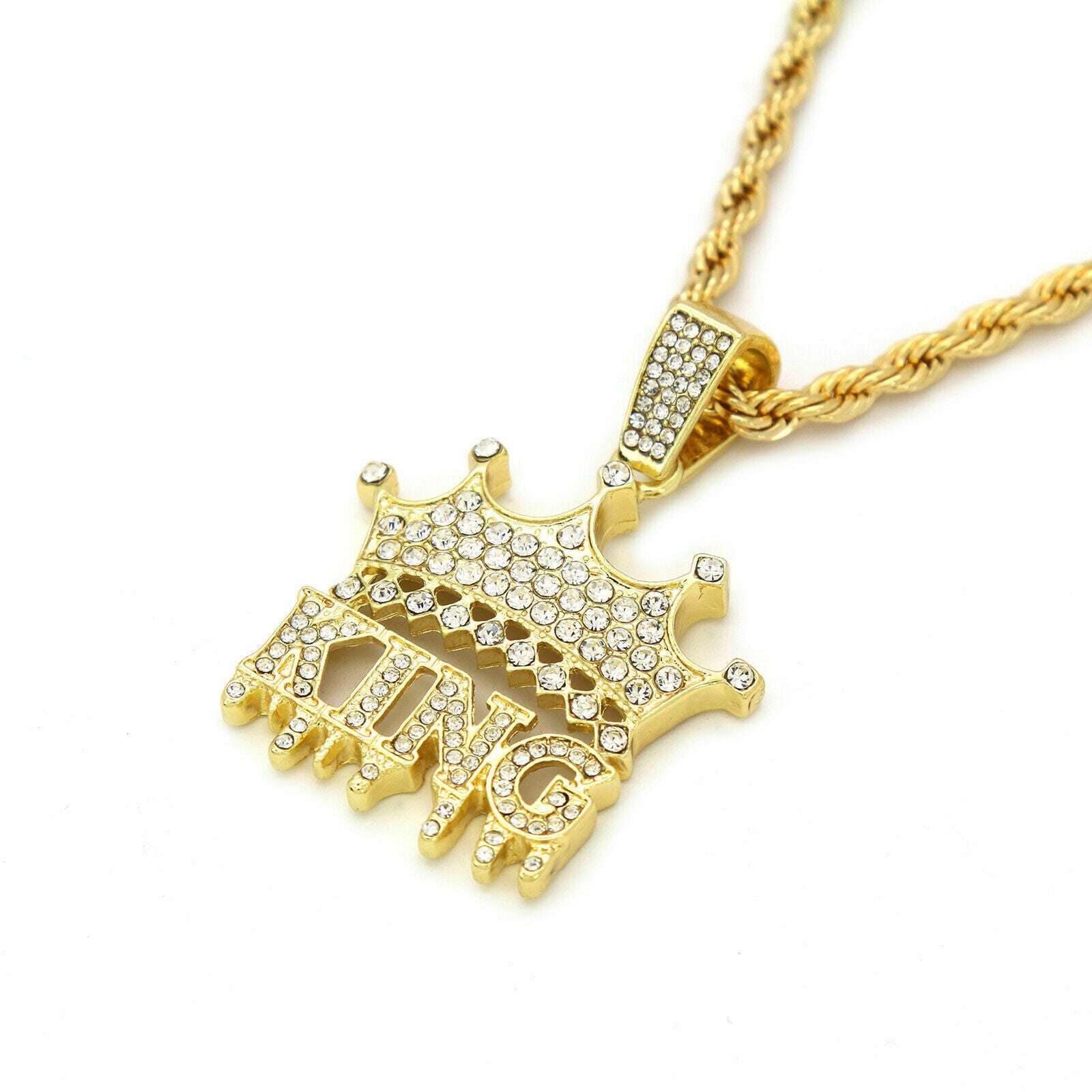 King Drip 4 Pcs Set Cuban, Tennis & Rope Chain Bundle Gold PT