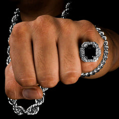 SILVER BLACK RUBY ICED