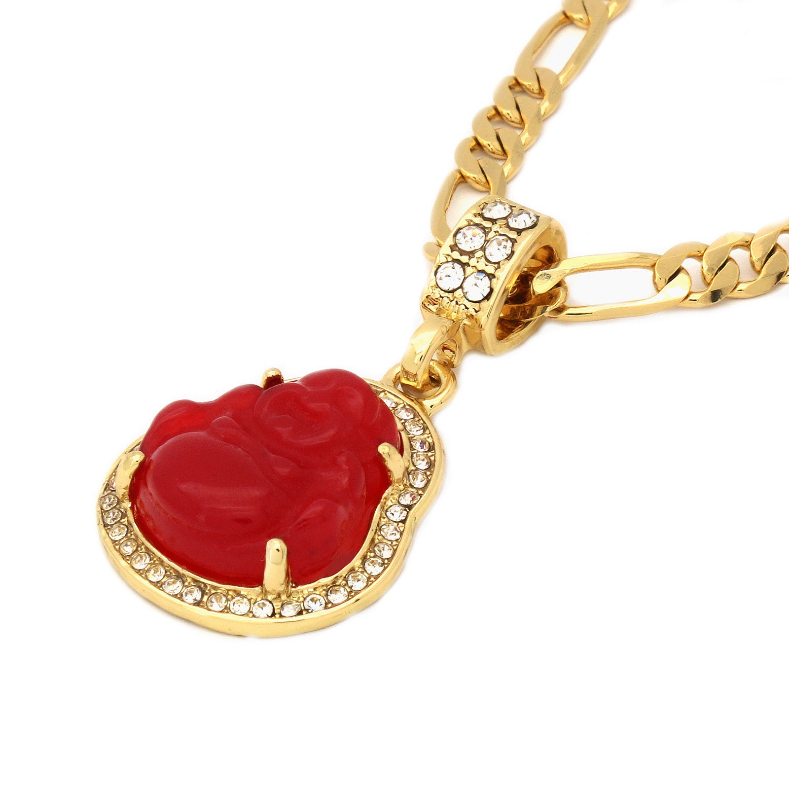 BUDDHA PENDANT ON FIGARO CHAIN