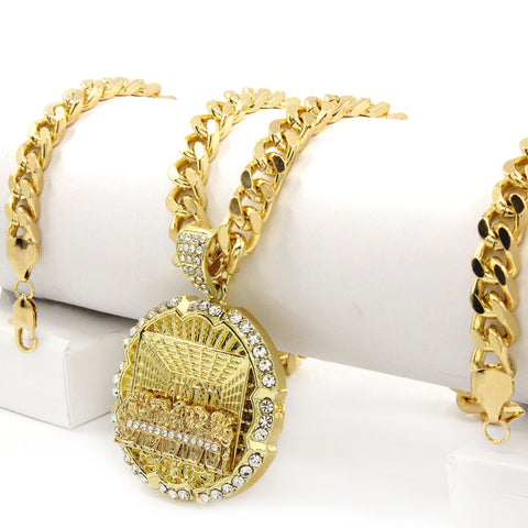 Gold Last Supper Pendant Necklace – 10mm Miami Cuban Link Chain (30")