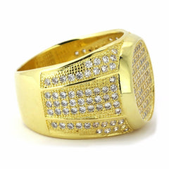 GOLD ROUND FLAT FACE ICED