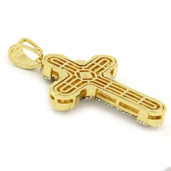10mm Miami Cuban Link Chain with Iced Out Cross X Cross Pendant – Gold Hip Hop Necklace