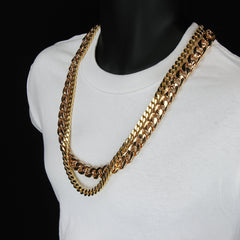 CROWN JESUS FACE PENDANT TWO 30" CUBAN CHAIN