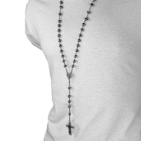 GRAY DIAMOND SHAPE ROSARY