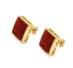 Red Cz Dome Curved 10 Row