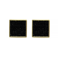 Black Cz Flat Square 10 Row