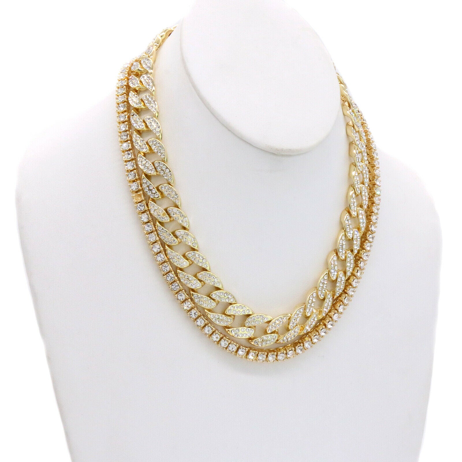 20" Inches Tennis & Cuban Iced Chain Set