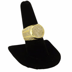 GOLD ROUND FLAT FACE ICED