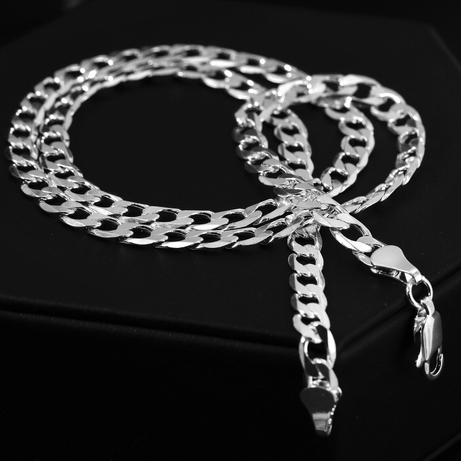 Cubic-Zirconia Two Row Jesus Cross Pendant Silver Plated Cuban Choker 20" Chain