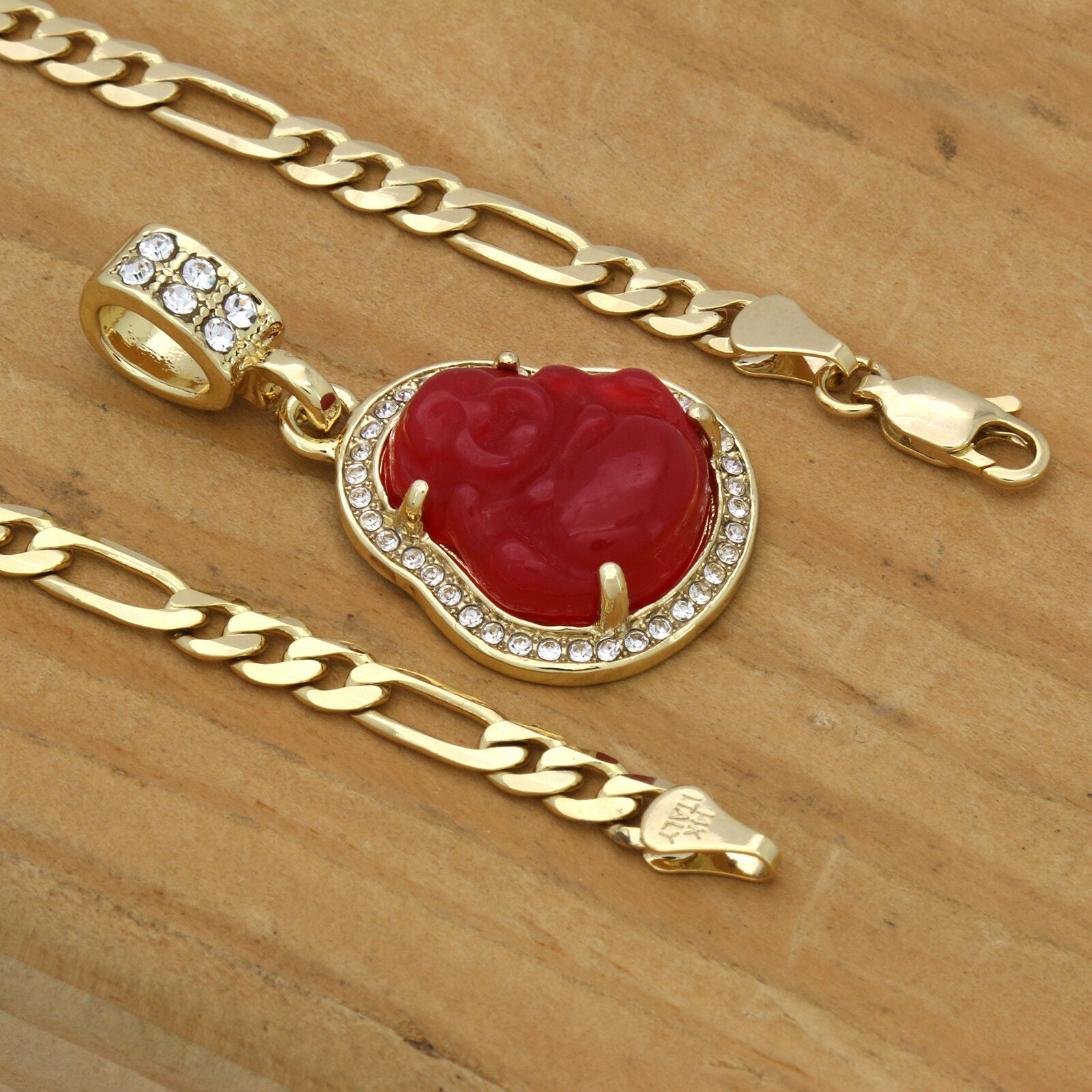 BUDDHA PENDANT ON FIGARO CHAIN