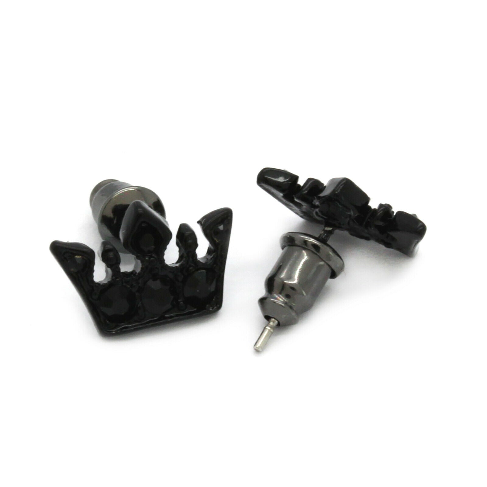 Cz Crown BLACK FILLED EARRINGS