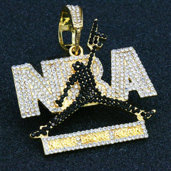 NbA Never Brock Again BL 4 Pcs Set Cuban, Tennis & Rope Chain Bundle Gold PT