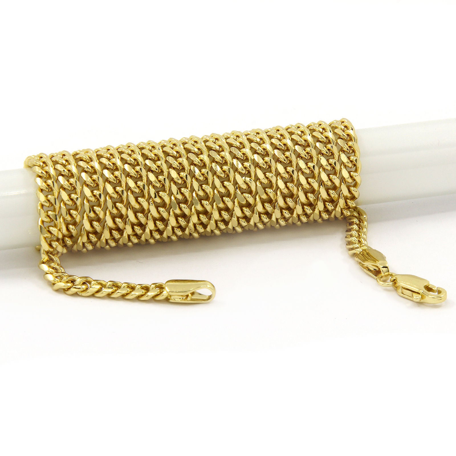 14k Gold Plated Black, Blue Buddha 3 Pendant Cubic-Zirconia 30 30 24 Cuban Chain