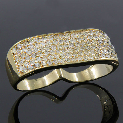 GOLD 2 FINGER KNUCKLE ICED