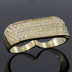 GOLD 2 FINGER KNUCKLE ICED