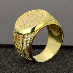 GOLD ROUND FLAT FACE ICED