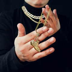 Retro 11 Shoe 4 Pcs Set Cuban, Tennis & Rope Chain Bundle Gold PT