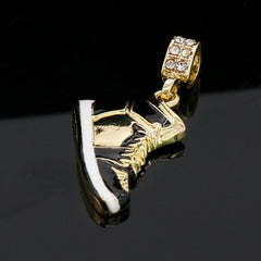 Retro Shoe 4 Pcs Set Cuban, Tennis & Rope Chain Bundle Gold PT