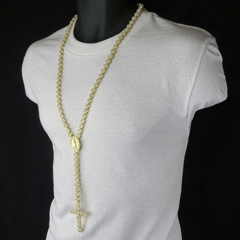 FLOWER ICED OUT  GUADALUPE ROSARY