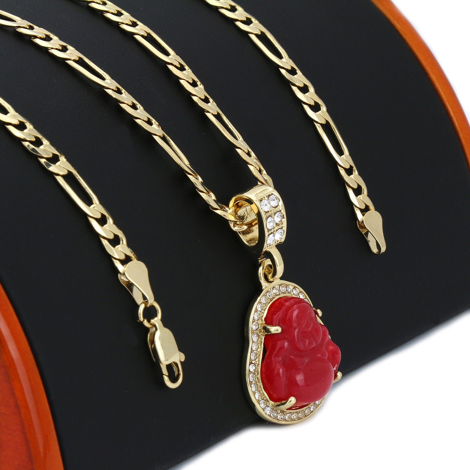 BUDDHA PENDANT ON FIGARO CHAIN