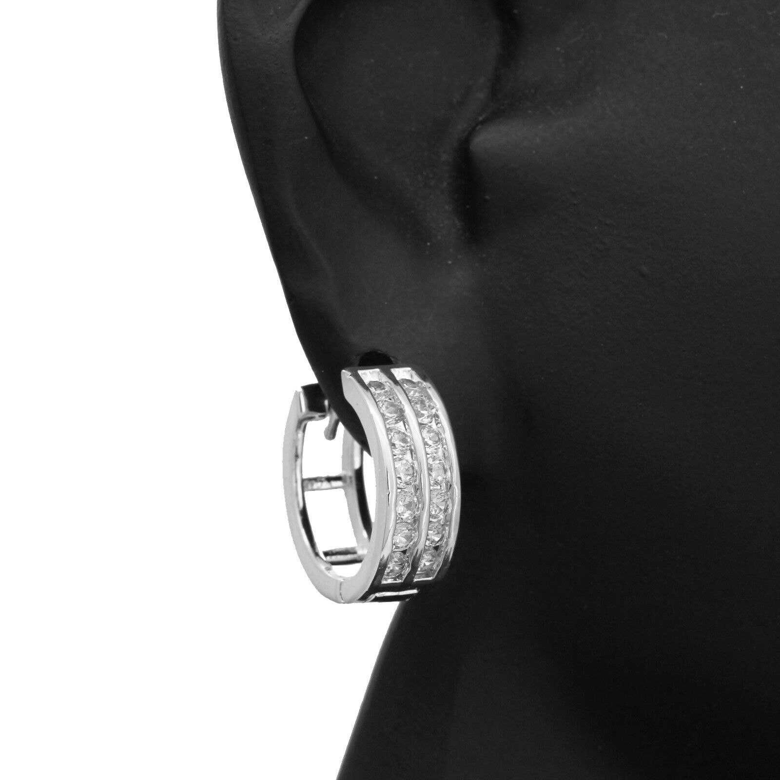 Huggie Hoop 2 Row SILVER FILLED EARRINGS