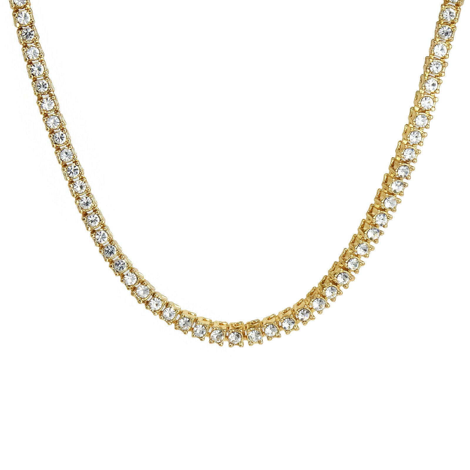 4 Pcs Set Cuban, Tennis, Rope Chain & 38 Baby Gold Plated