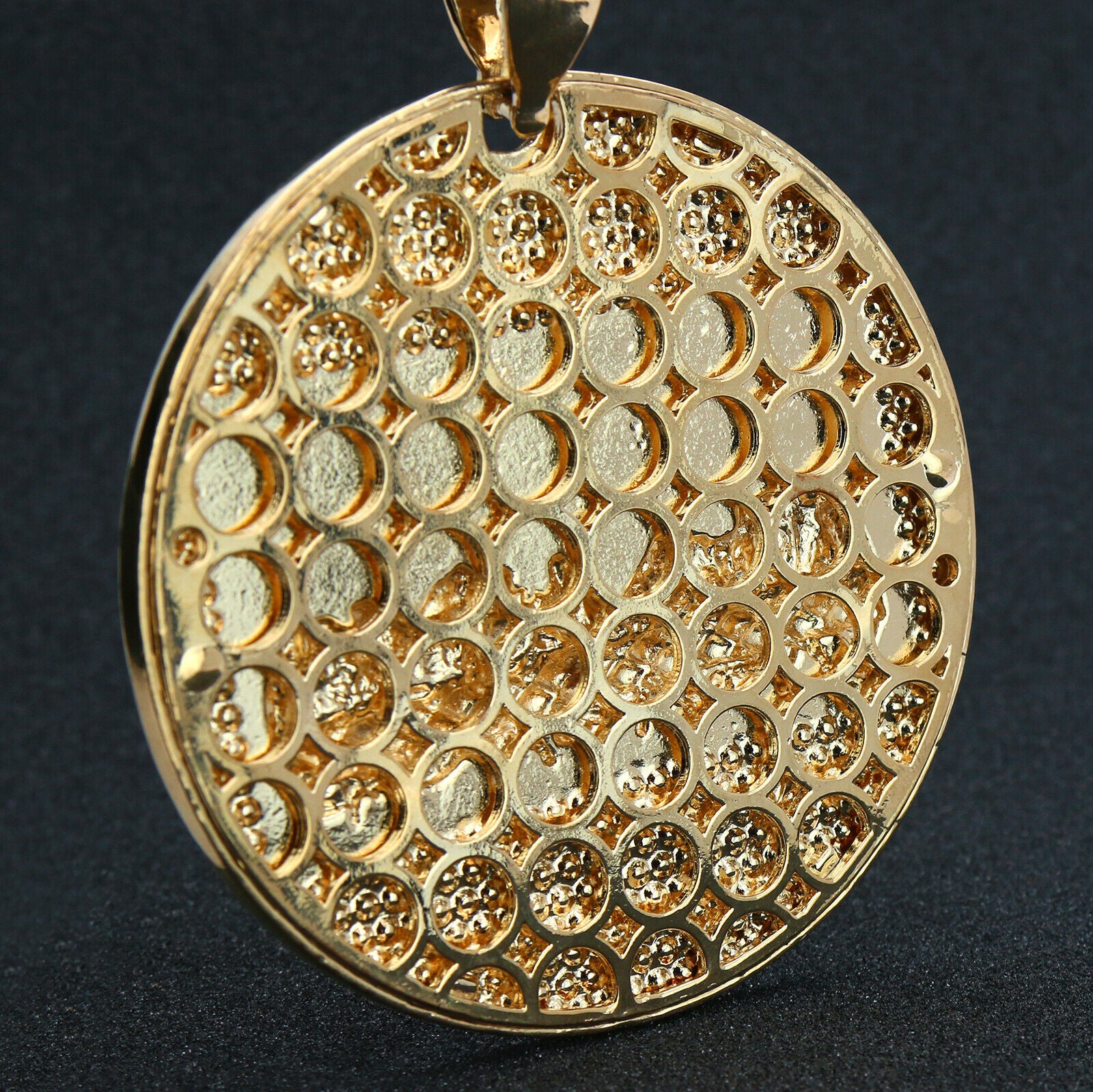 4PC Set β Huge Round Last Supper Pendant with Gold CZ Cuban, Tennis & Rope Chains