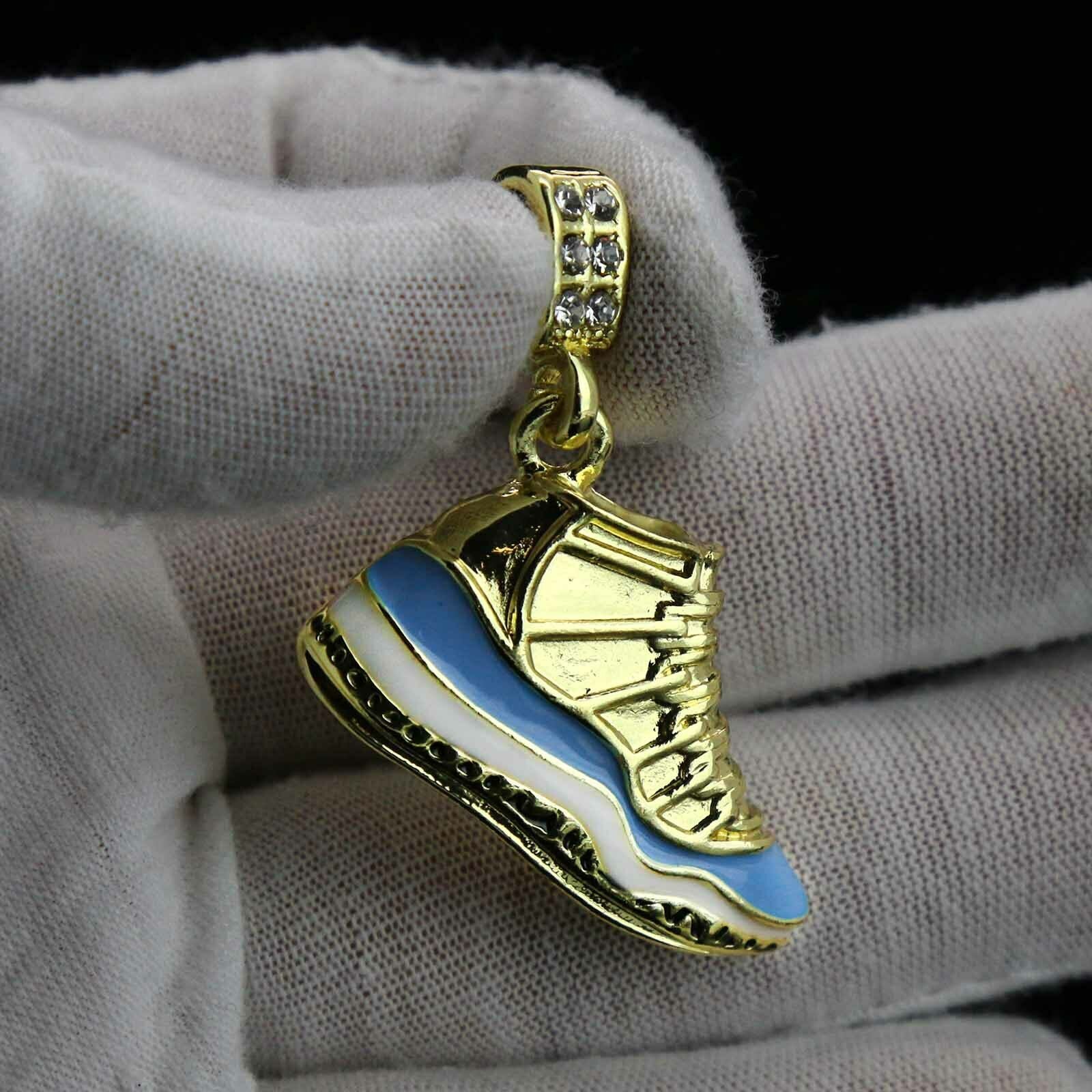 23 & University Shoe Pendant Men's Gold Plated 24" Rope Chain Hip-Hop Necklace