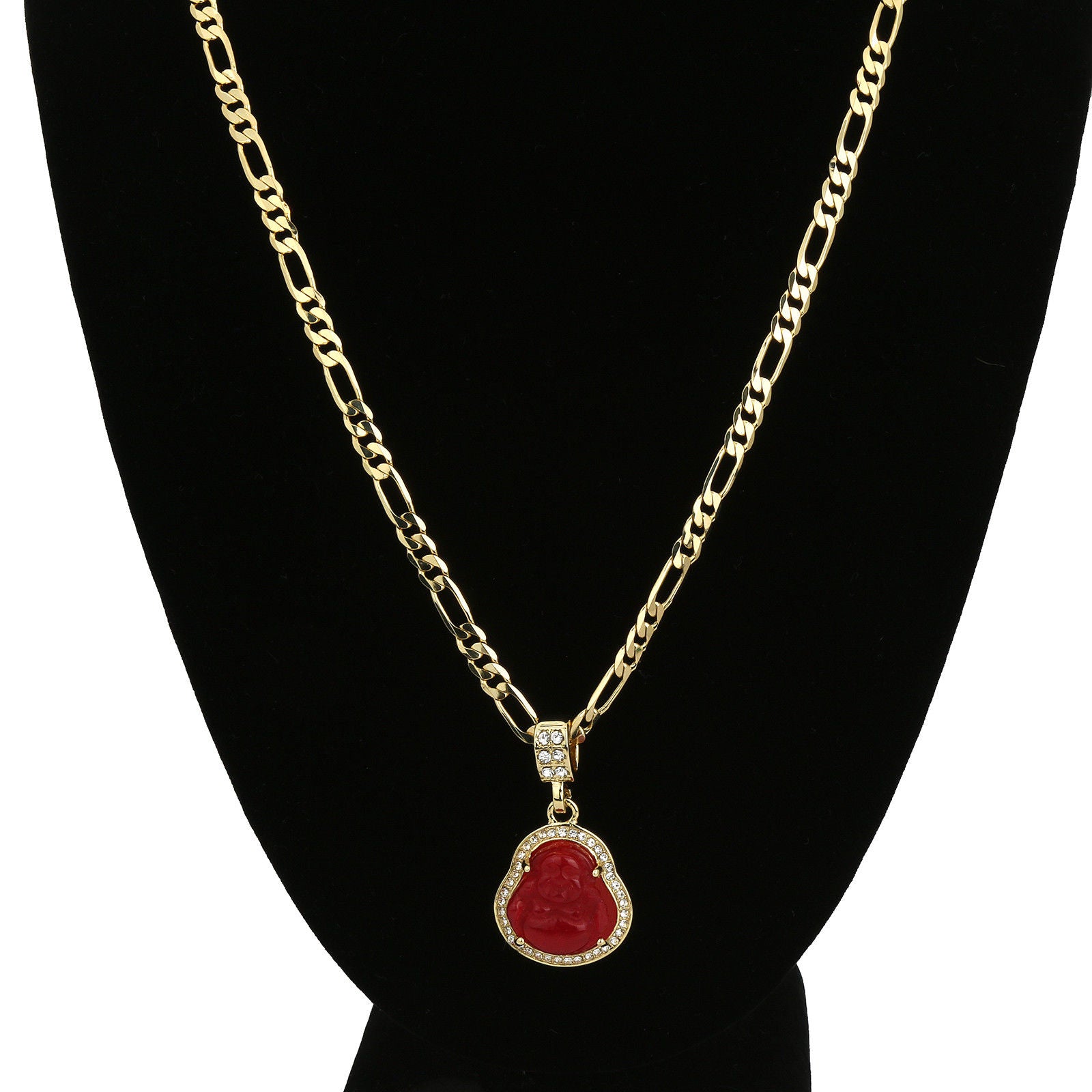 BUDDHA PENDANT ON FIGARO CHAIN